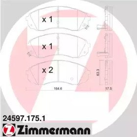 Комплект тормозных колодок, дисковый тормоз 24597.175.1 ZIMMERMANN - фото №1