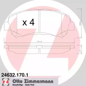 Комплект тормозных колодок, дисковый тормоз 24632.170.1 ZIMMERMANN - фото №1