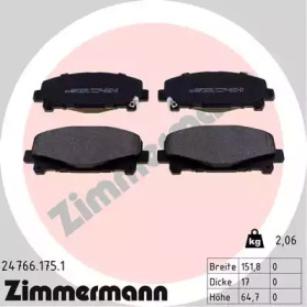 Комплект тормозных колодок, дисковый тормоз 24766.175.1 ZIMMERMANN - фото №1