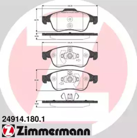 Комплект тормозных колодок, дисковый тормоз 24914.180.1 ZIMMERMANN - фото №1