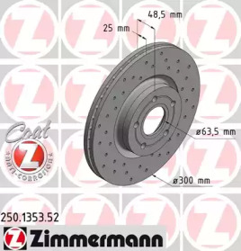 Тормозной диск 250.1353.52 ZIMMERMANN - фото №1