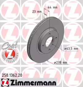 Тормозной диск 250.1362.20 ZIMMERMANN - фото №1