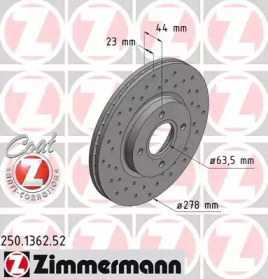 Тормозной диск 250.1362.52 ZIMMERMANN