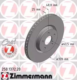 Тормозной диск 250.1372.20 ZIMMERMANN - фото №1