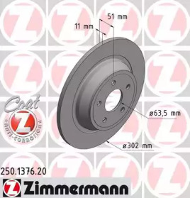 Тормозной диск 250.1376.20 ZIMMERMANN - фото №1