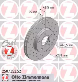 Тормозной диск 250.1352.52 ZIMMERMANN - фото №1