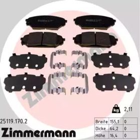 Комплект тормозных колодок, дисковый тормоз 251191702 ZIMMERMANN