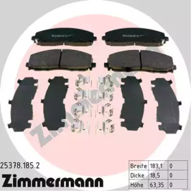 Комплект тормозных колодок, дисковый тормоз 25378.185.2 ZIMMERMANN - фото №1