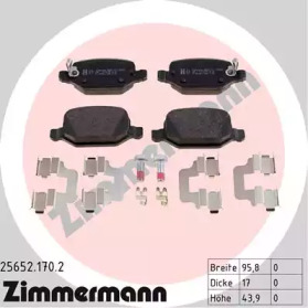 Комплект тормозных колодок, дисковый тормоз 25652.170.2 ZIMMERMANN - фото №1