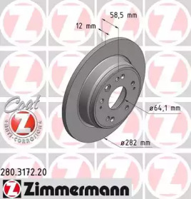 Тормозной диск 280.3172.20 ZIMMERMANN - фото №1