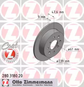 Тормозной диск 280.3180.20 ZIMMERMANN