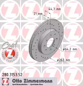 Тормозной диск 280.3153.52 ZIMMERMANN
