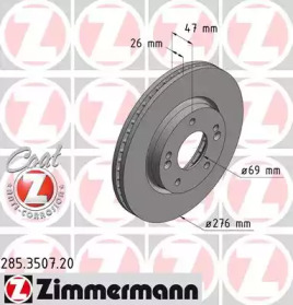 Тормозной диск 285.3507.20 ZIMMERMANN - фото №1