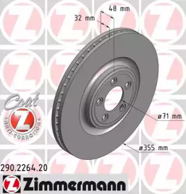 Тормозной диск 290.2264.20 ZIMMERMANN - фото №1