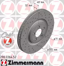Тормозной диск 290.2264.52 ZIMMERMANN - фото №1