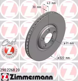 Тормозной диск 290.2268.20 ZIMMERMANN - фото №1