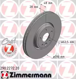 Тормозной диск 290.2272.20 ZIMMERMANN - фото №1