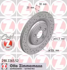 Тормозной диск 290.2265.52 ZIMMERMANN - фото №1