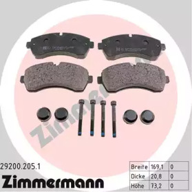 Комплект тормозных колодок, дисковый тормоз 29200.205.1 ZIMMERMANN - фото №1