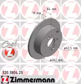 Тормозной диск 320.3804.20 ZIMMERMANN - фото №1