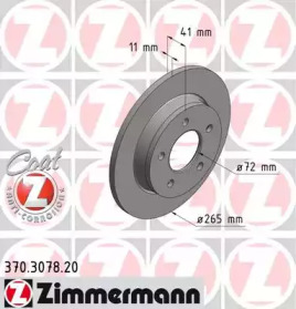 Тормозной диск 370.3078.20 ZIMMERMANN - фото №1