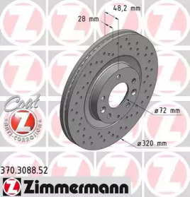 Тормозной диск 370.3088.52 ZIMMERMANN - фото №1
