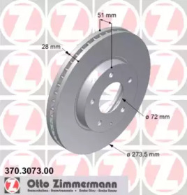 Тормозной диск 370.3073.00 ZIMMERMANN - фото №1