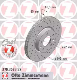 Тормозной диск 370.3083.52 ZIMMERMANN - фото №1