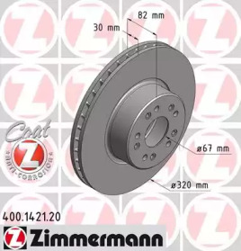 Тормозной диск 400.1421.20 ZIMMERMANN - фото №1