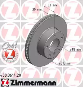 Тормозной диск 400.3614.20 ZIMMERMANN - фото №1