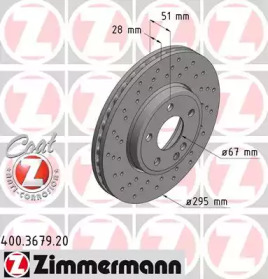 Тормозной диск 400.3679.20 ZIMMERMANN - фото №1
