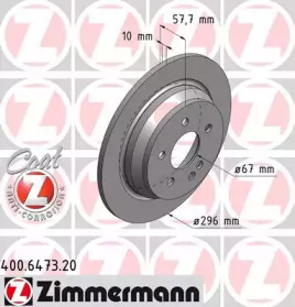 Тормозной диск 400.6473.20 ZIMMERMANN - фото №1