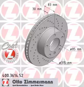 Тормозной диск 400.3614.52 ZIMMERMANN - фото №1