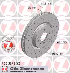 Тормозной диск 400.3648.52 ZIMMERMANN - фото №1