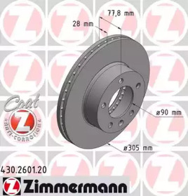 Тормозной диск 430.2601.20 ZIMMERMANN - фото №1