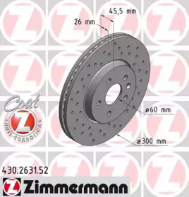 Тормозной диск 430.2631.52 ZIMMERMANN - фото №1