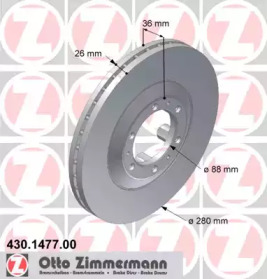Тормозной диск 430.1477.00 ZIMMERMANN - фото №1