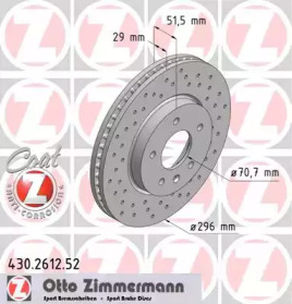 Тормозной диск 430.2612.52 ZIMMERMANN - фото №1