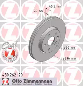 Тормозной диск 430.2621.20 ZIMMERMANN - фото №1