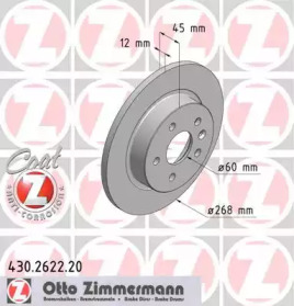 Тормозной диск 430.2622.20 ZIMMERMANN - фото №1