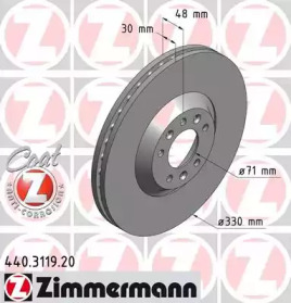 Тормозной диск 440.3119.20 ZIMMERMANN - фото №1