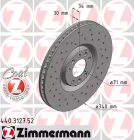 Тормозной диск 440.3127.52 ZIMMERMANN - фото №1