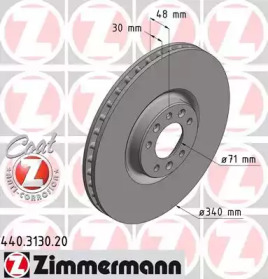 Тормозной диск 440.3130.20 ZIMMERMANN - фото №1