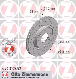 Тормозной диск 440.3105.52 ZIMMERMANN - фото №1
