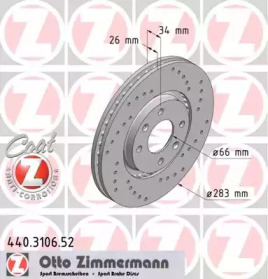 Тормозной диск 440.3106.52 ZIMMERMANN - фото №1