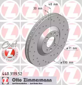 Тормозной диск 440.3119.52 ZIMMERMANN - фото №1