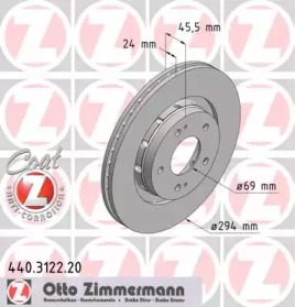 Тормозной диск 440.3122.20 ZIMMERMANN - фото №1