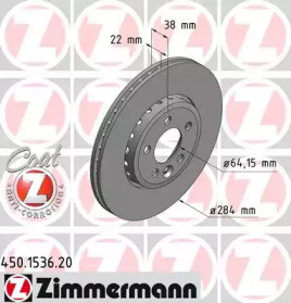 Тормозной диск 450.1536.20 ZIMMERMANN - фото №1