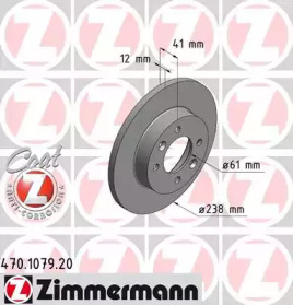 Тормозной диск 470.1079.20 ZIMMERMANN - фото №1