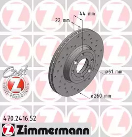 Тормозной диск 470.2416.52 ZIMMERMANN - фото №1